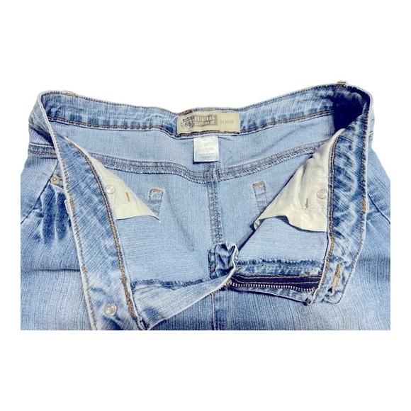 VTG Route 66 Original Clothing Co Denim Maxi Skirt 5/6 Light Wash Flared Panel - Picture 9 of 13